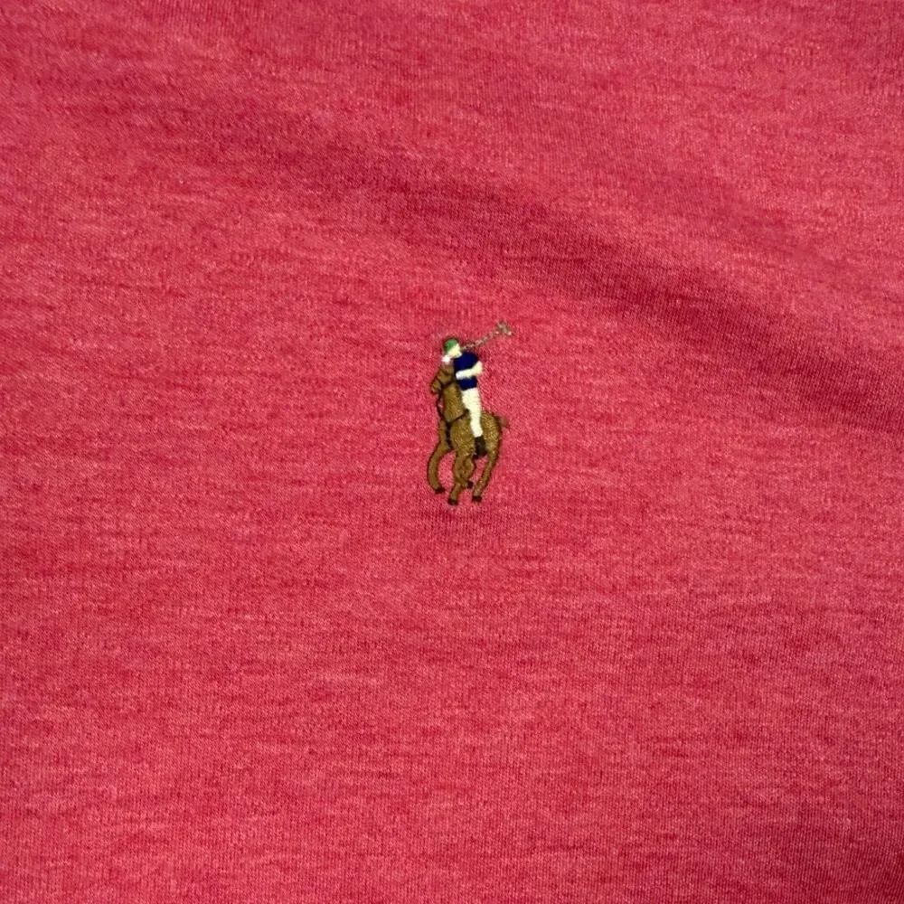 Polo Ralph Lauren Classic Fit Heather Red Polo Shirt Men's Large Preppy Cotton